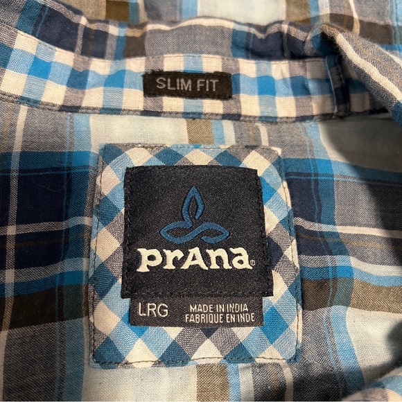 Prana short sleeve plaid button down shirt - Picture 3 of 4